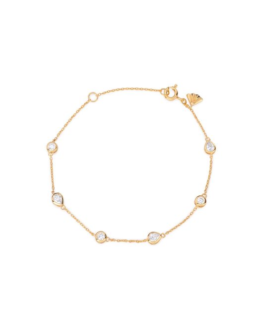Augustine Jewels Metallic Diamond By The Yard Pear And Round Shaped Diamond Bracelet