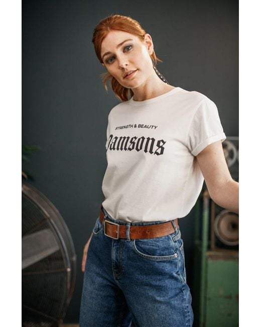 &SONS Trading Co White Damsons Herald T-Shirt