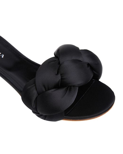 Ginissima Black Adele Satin Slippers