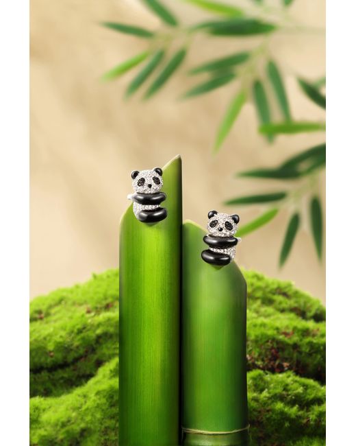 Arte Madrid Black Puffy Panda Ear Cuff