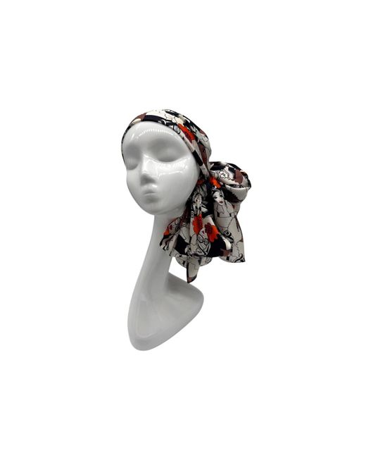 Julia Clancey White Neutrals Ivory Turbanista Fifi Scarf Fedora