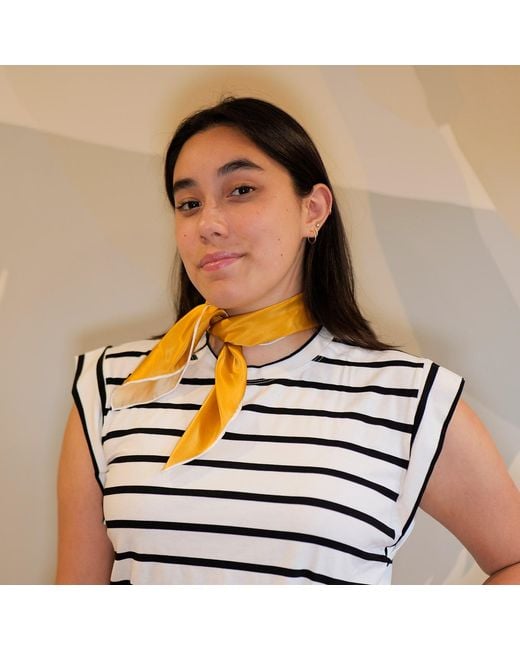Soft Strokes Silk Yellow Pure Silk Scarf Daffodil Solid Colour Collection Small