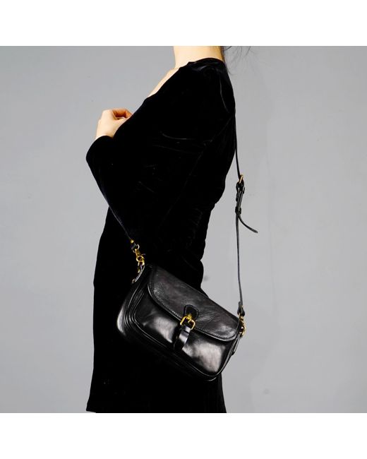 Rimini Black Leather Saddle Bag 'daniela'