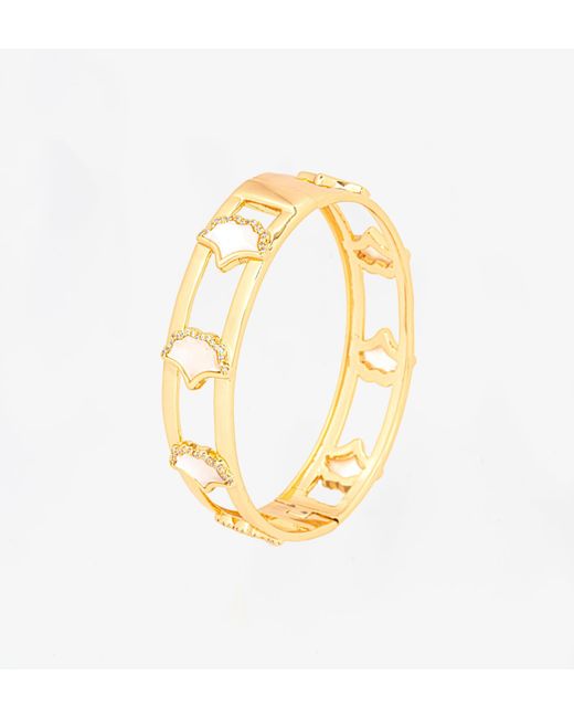 Uchi and Soto Metallic Gingko Shell Bangle