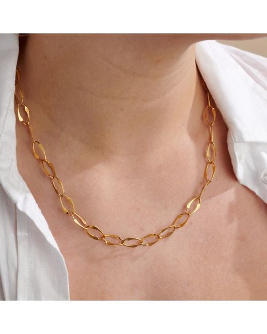 Posh Totty Designs Metallic Large Hammered Link Chain Necklace