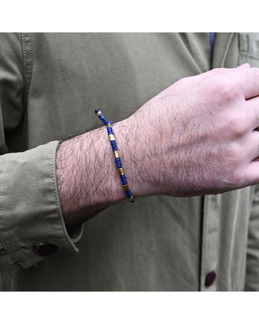 Harbour Uk Blue Vik Chunky Vermeil Rope Bracelet for men