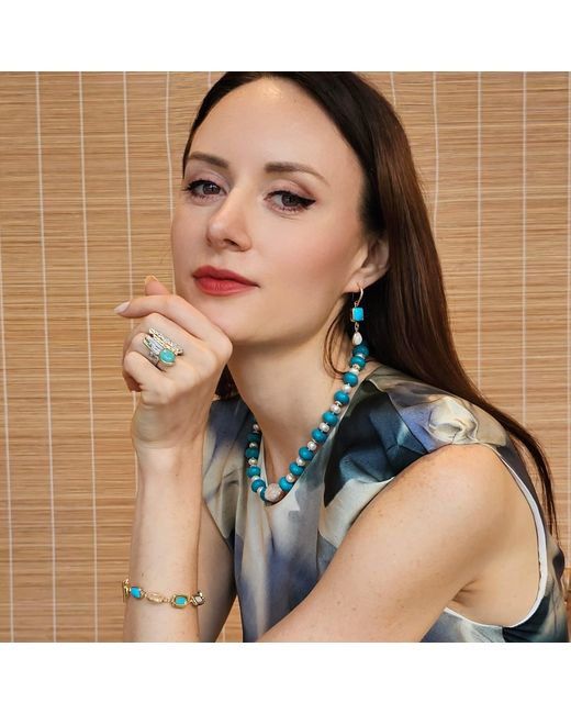 Farra Blue With Teardrop Moonstone Dangle Comfortable Earrings