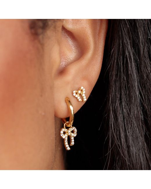 Scream Pretty Metallic Bow Charm Hoops