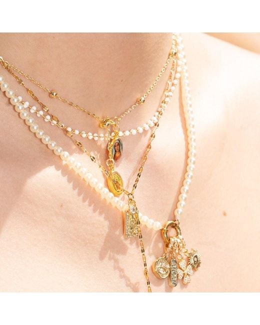 Alexie of Athens Metallic Pearl Charm Chain Strand