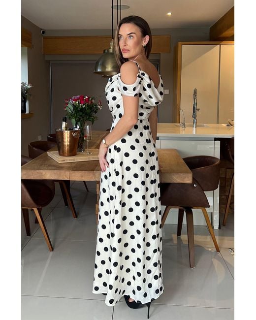 Girl In Mind White Julie Cowl Neck Maxi Dress Spot