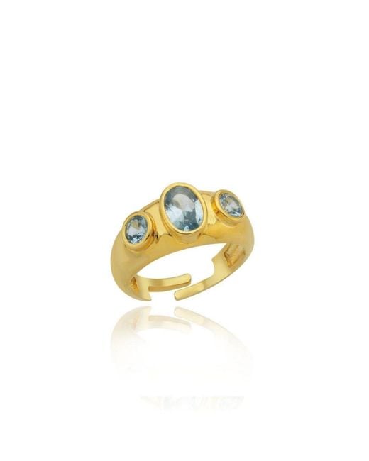 LINYA JEWELLERY Metallic Rosie Stone Signet Ring