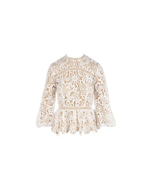 Mammu Couture Natural Peplum Blouse Aurora