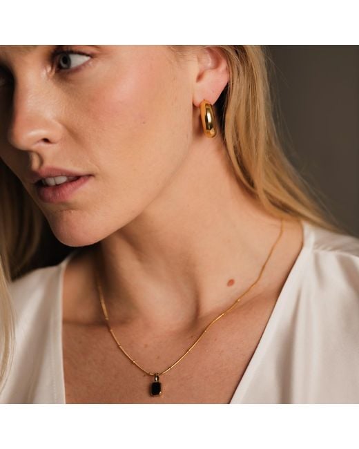 Divine Aria Metallic Agate Gemstone Dainty Necklace