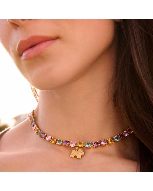 Cloud Haven Metallic Cz Logo Pendant Necklace
