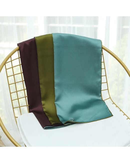 Soft Strokes Silk Green Pure Silk Scarf Tree Solid Colour Collection Sage Large
