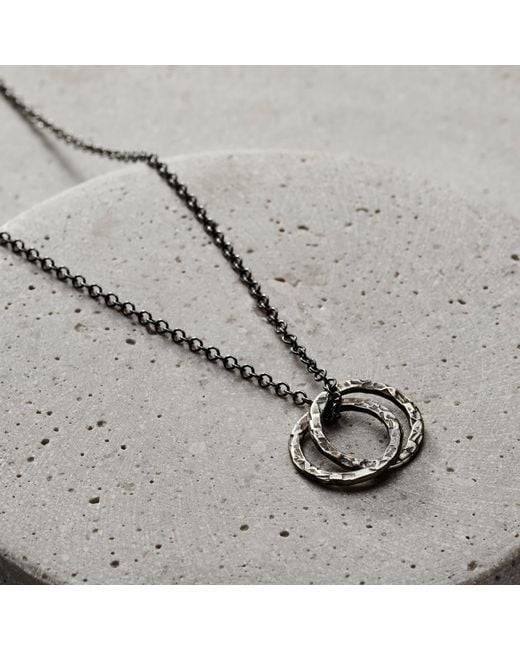 Posh Totty Designs Metallic Mens Textured Two Ring Russian Necklace for men