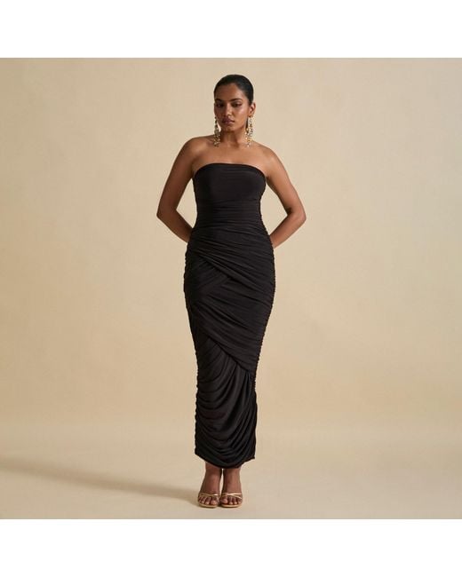 Celestine & Mae Black Meissa Midaxi Dress