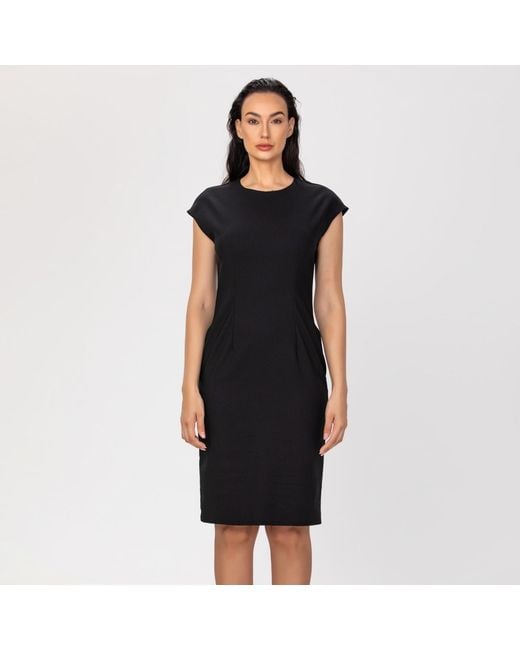 Smart and Joy Black Minimalist Tailor Dress
