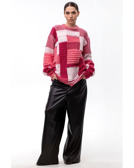 Maison Bogomil Pink Chunky Patchwork Sweater