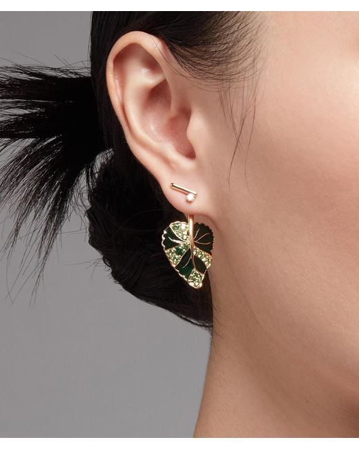 Onia Metallic Diamond Bar Studs