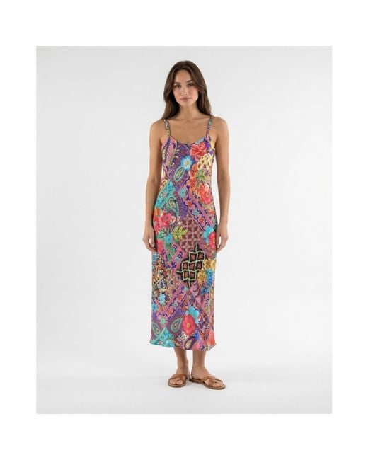 Introvertie VIENNA Multicolor Not Your Darling Bias Cut Slip Dress Midi