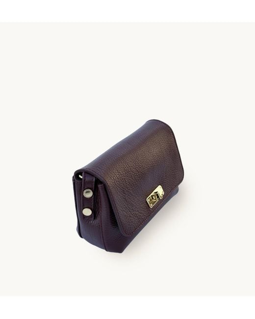 Apatchy London Purple The Maisie Mini Burgundy Leather Bag