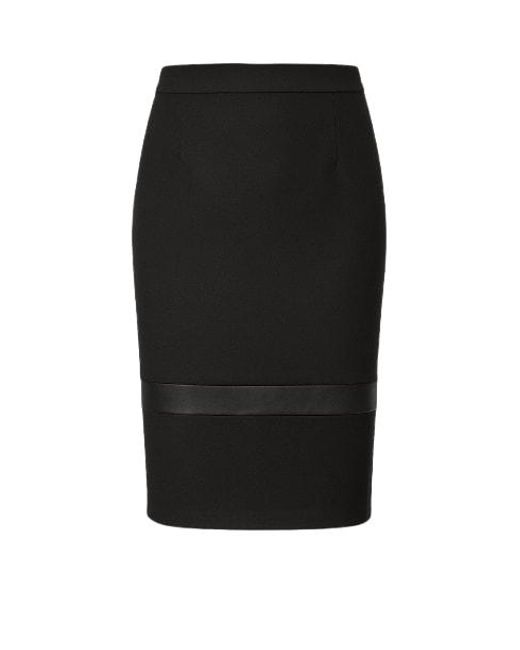 Conquista Black Classic Straight Skirt