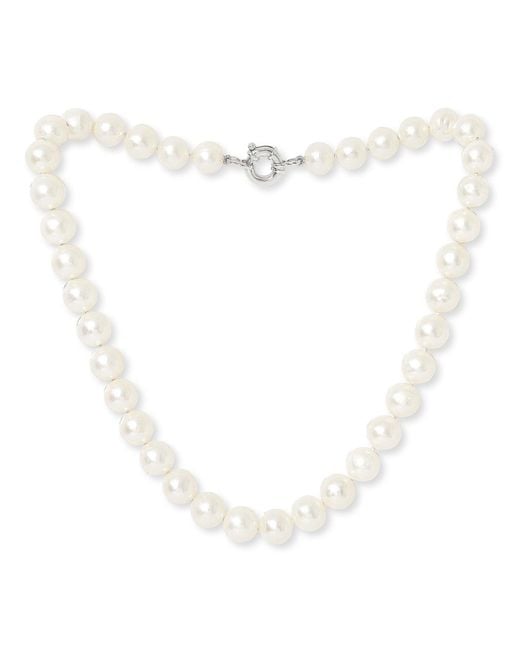 Pearls of the Orient Online White Gratia Large Cultured Freshwater Pearl Necklace With Sterling Spring Clasp