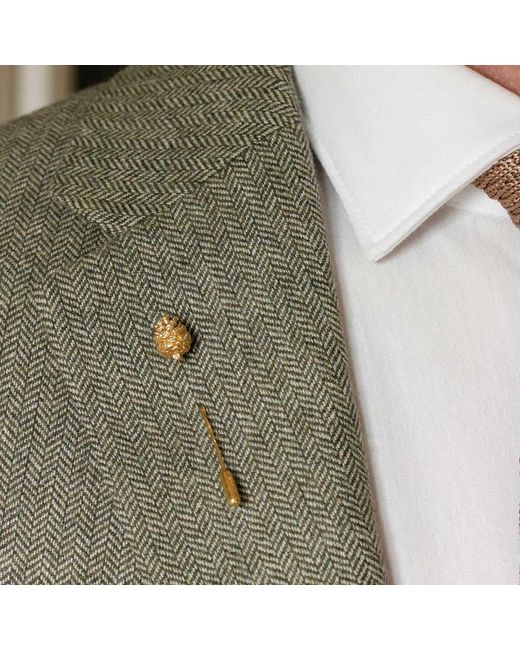 Lee Renee Metallic Baby Pine Cone Tie Pin for men
