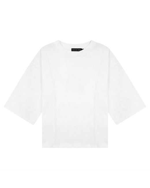Rave on Trend White Structured Oversized Tee