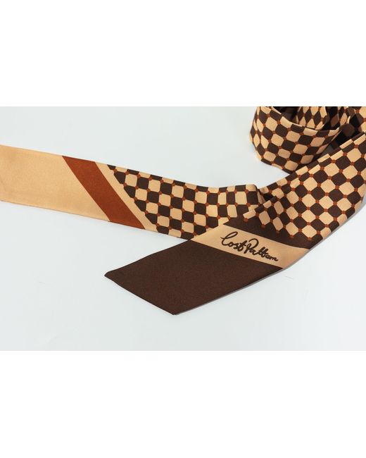 Lost Pattern Metallic Checkerboard Twilly Scarf