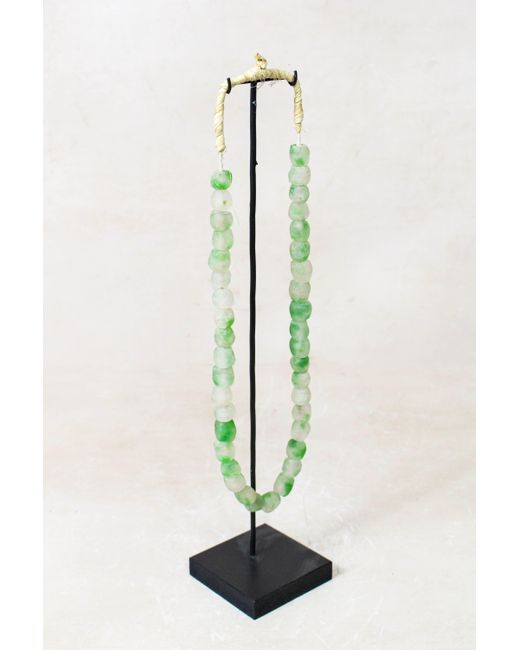 Botanical Boys White Ghana Glass Beads Necklace
