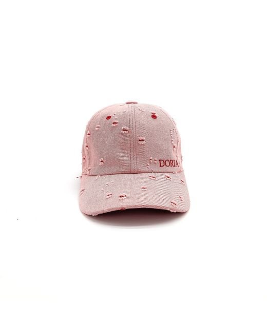 DORIA 1905 Pink Denim Holes Baseball Cap for men