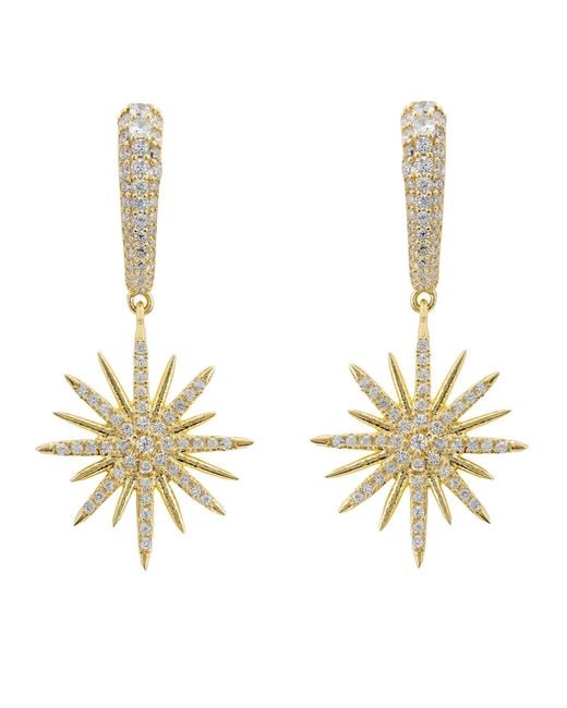 Latelita London Metallic Star Burst Drop Earrings