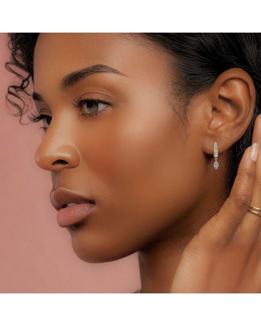 BLOOMTINE | Earth Angel HQ Metallic Illuminess Vermeil Floating Moissanite Huggies