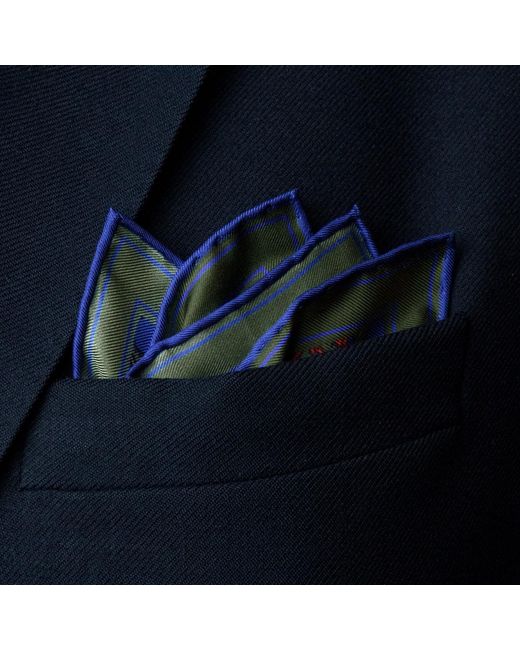 Otway & Orford Red 'Whirligig' Medallion Silk Pocket Square for men