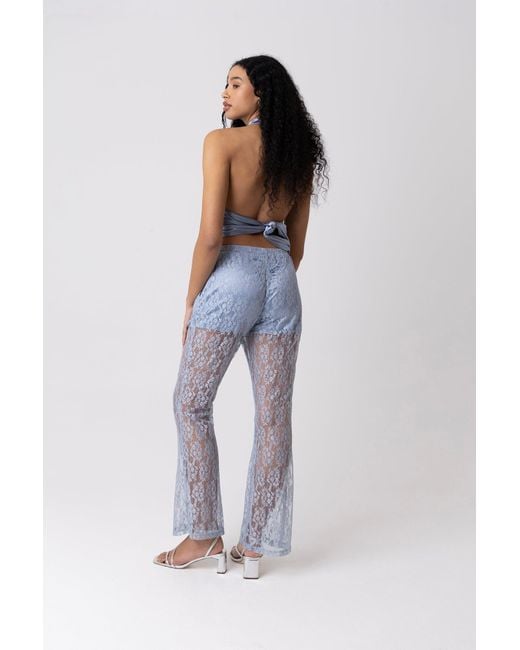 Amy Lynn Blue Louella Lace Trousers
