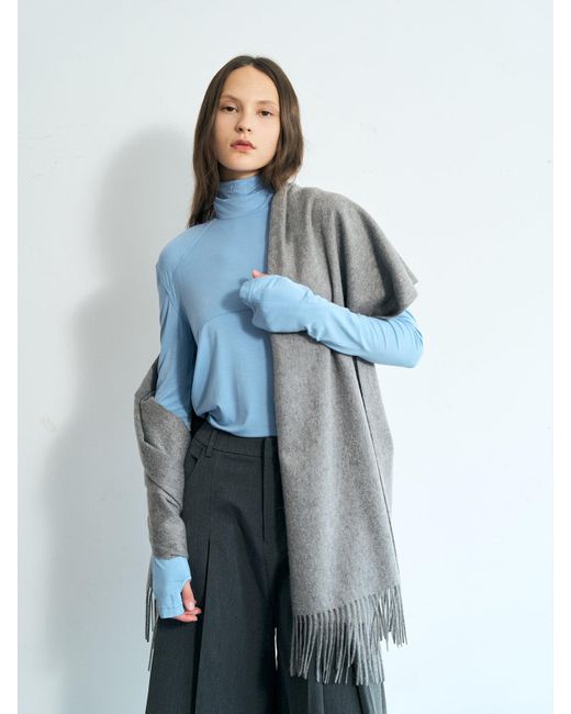 Lost Pattern Gray The Big Shawl Oversized Cashmere Wrap for men