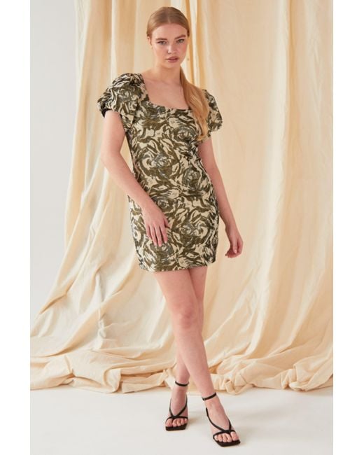 Sarvin Black Puff Shoulder Dress