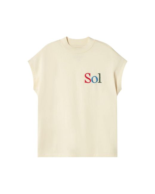 Thinking Mu White Embroidered Sol Type Volta T-Shirt
