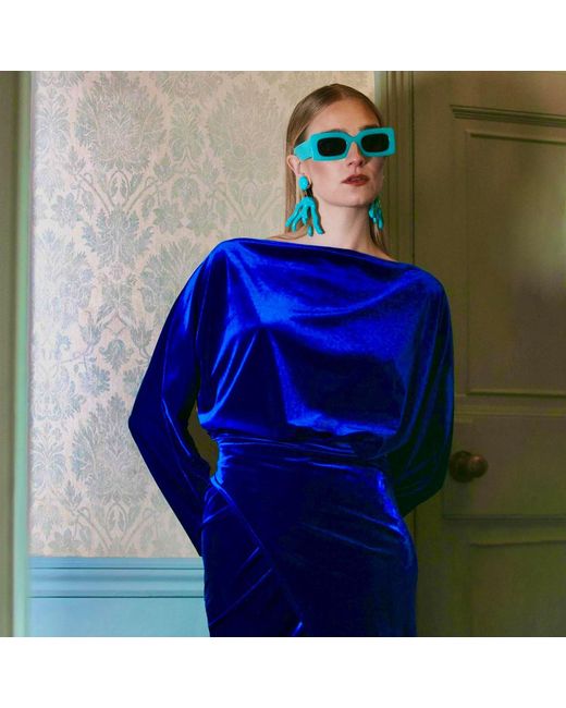 Beatrice von Tresckow Blue Electric Bella Velvet Dress