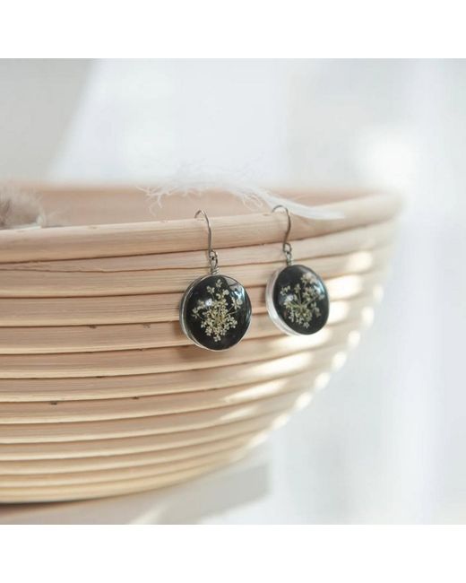 Laura Daili Black Queen Anne's Starry Night Earrings