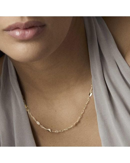 Dinny Hall Metallic Folded Heart Chain Necklace