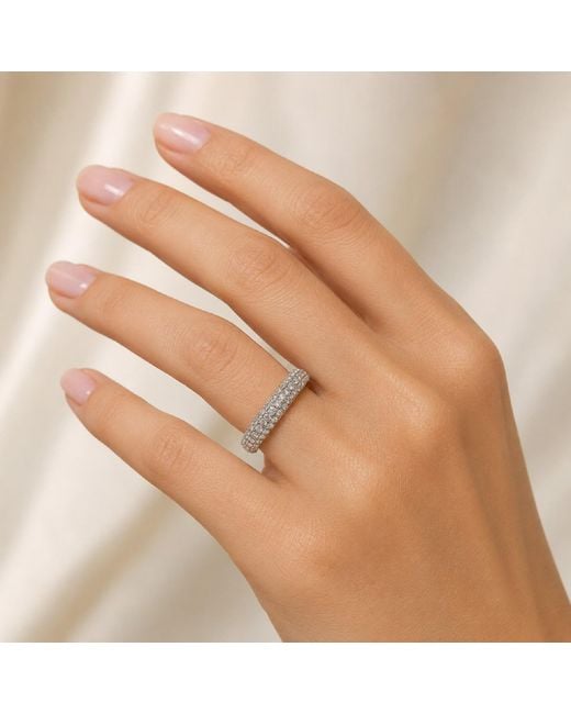 Artisan Metallic 18K Multi-Row Diamond Pave Band Ring