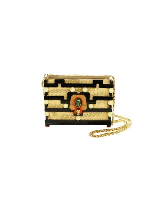 Gissa Bicalho Metallic Neutrals Acrylic Handmade Bag Clutch Marajo