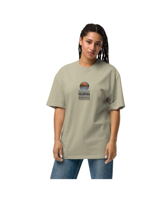 Anchor and Crew Natural Neutrals Faded Eucalyptus Panoramic Peaks Explore Co. Oversized Cotton T-Shirt
