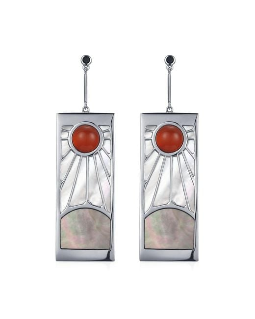 Azura Jewelry New York White Demon Slayer Hanafuda Earrings Vermeil