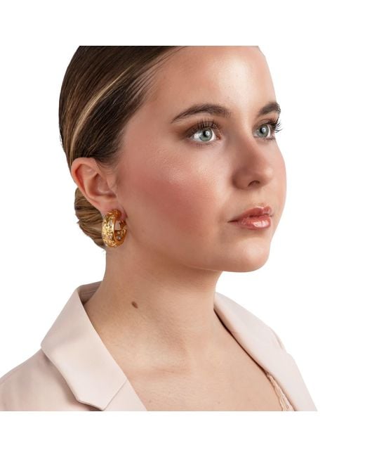 Bounkit Metallic Fortuna Hoops Clear Pierced