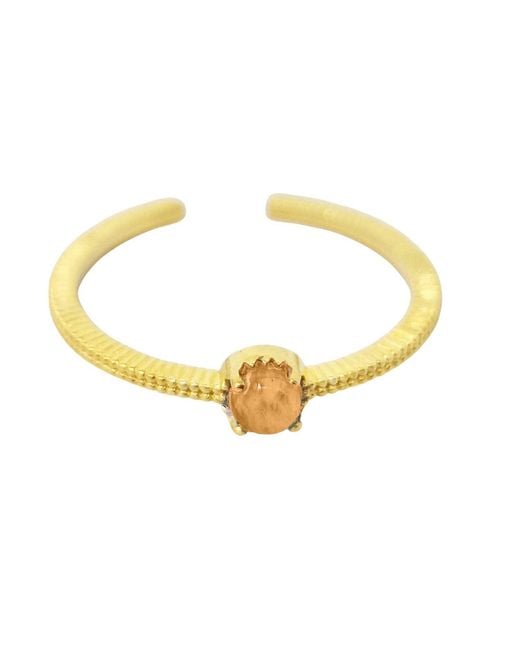 Harfi Yellow Citrine Fits All November Birthstone Ring