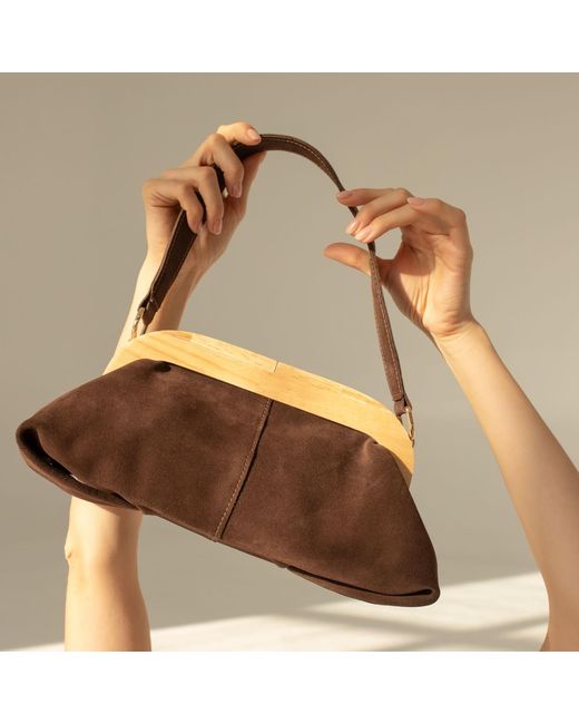 Tarea Studio Brown Bella Suede Leather Bag